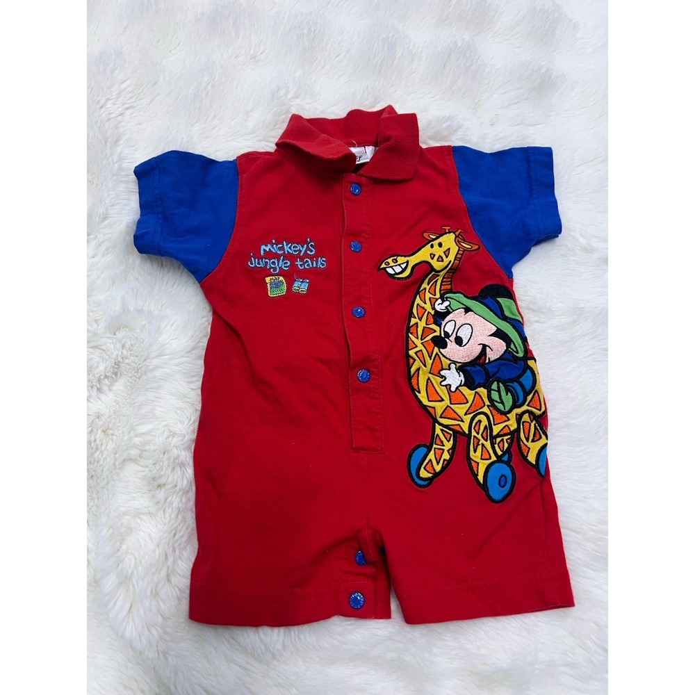Vintage Disney Catalog Mickey Mouse Safari Romper One Piece 3 Months Jungle
